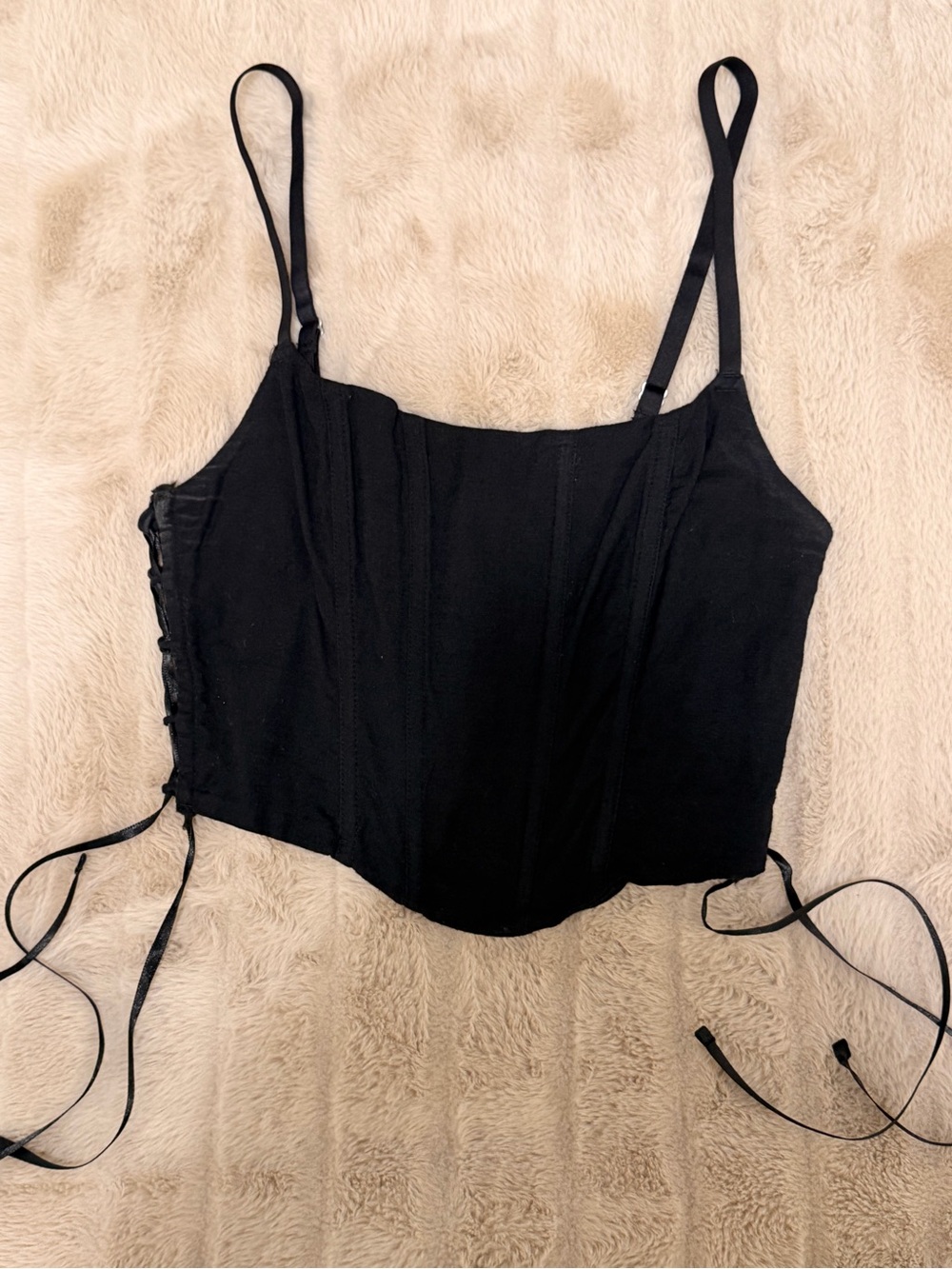 Hollister Black Lace-Up Corset Crop Top